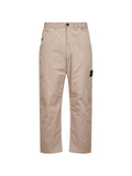 Stone Island Logo Cotton Trousers — Beige