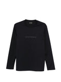 Emporio Armani Logo-Embroidered Cotton T-Shirt — Black
