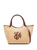 Emporio Armani Woven Straw Tote Bag — Beige