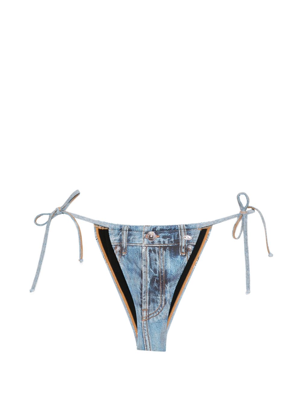 Diesel Denim-Effect Bikini Bottom — Blue