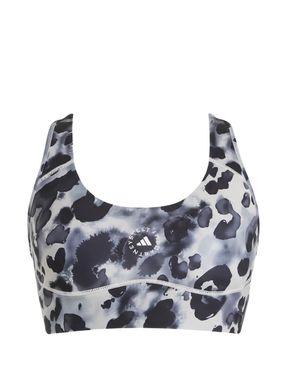 Adidas By Stella McCartney Animal-Print Racerback Tank Top — Black