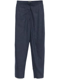 Emporio Armani Virgin Wool Blend Trousers — Navy