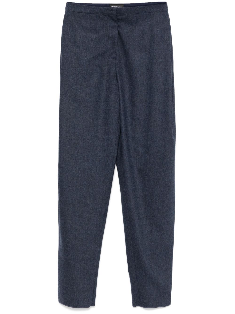 Emporio Armani Virgin Wool Blend Trousers — Navy