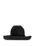 Emporio Armani Paper Cord Crochet Sun Hat — Black