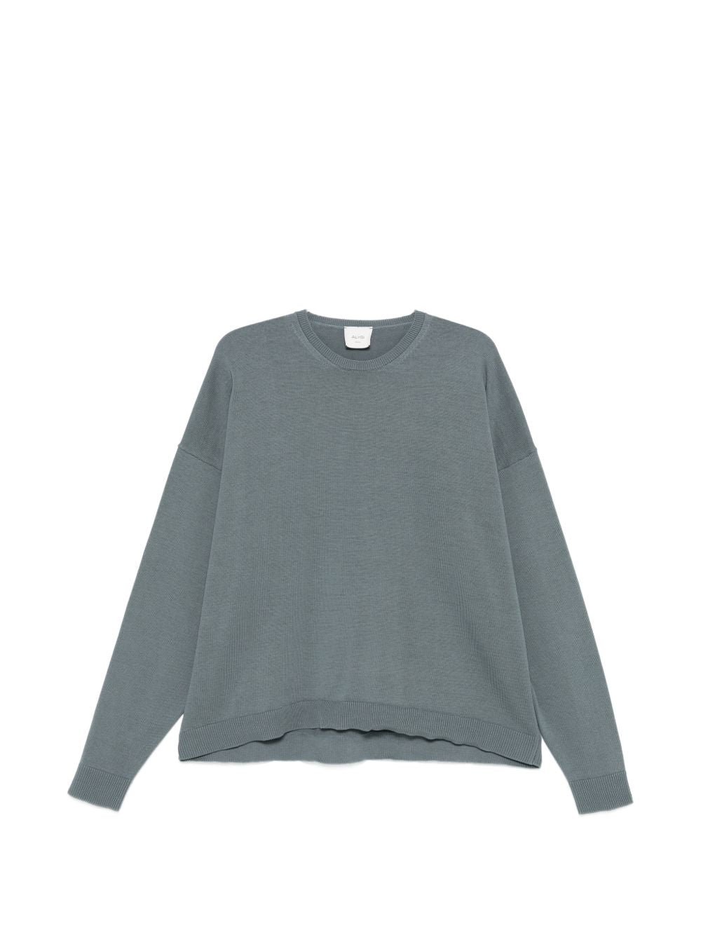 Alysi Tonal Ribbed Crew Neck Sweater — grey