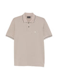 Emporio Armani Logo Cotton Polo Shirt — Beige