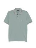 Emporio Armani Logo-Embroidered Cotton Polo — Sage Green