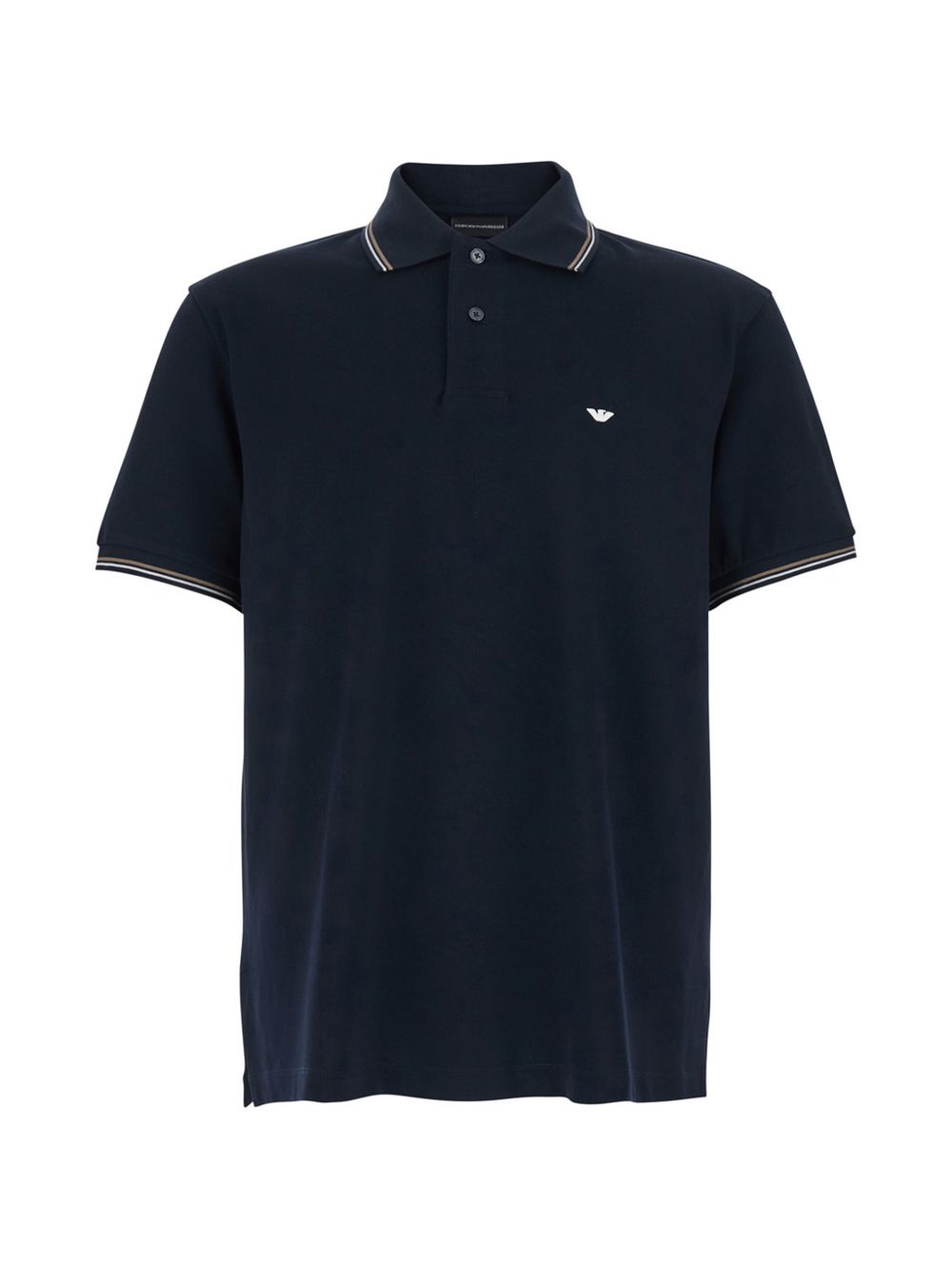 Emporio Armani Logo Cotton Polo Shirt — Navy