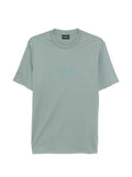 Emporio Armani Logo-Embroidered Cotton T-shirt — Sage Green