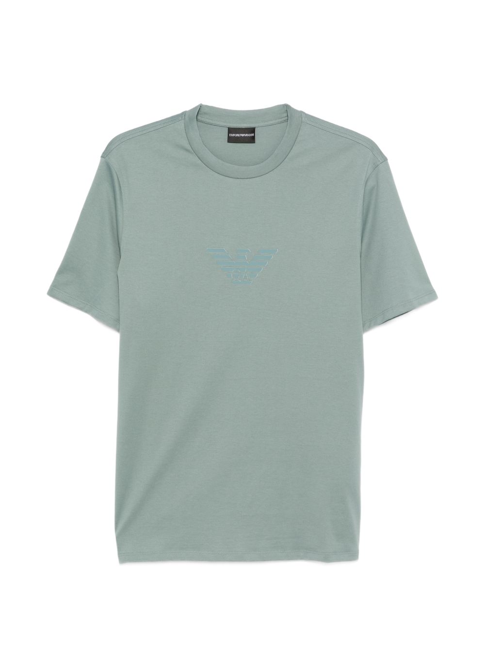 Emporio Armani Logo-Embroidered Cotton T-shirt — Sage Green
