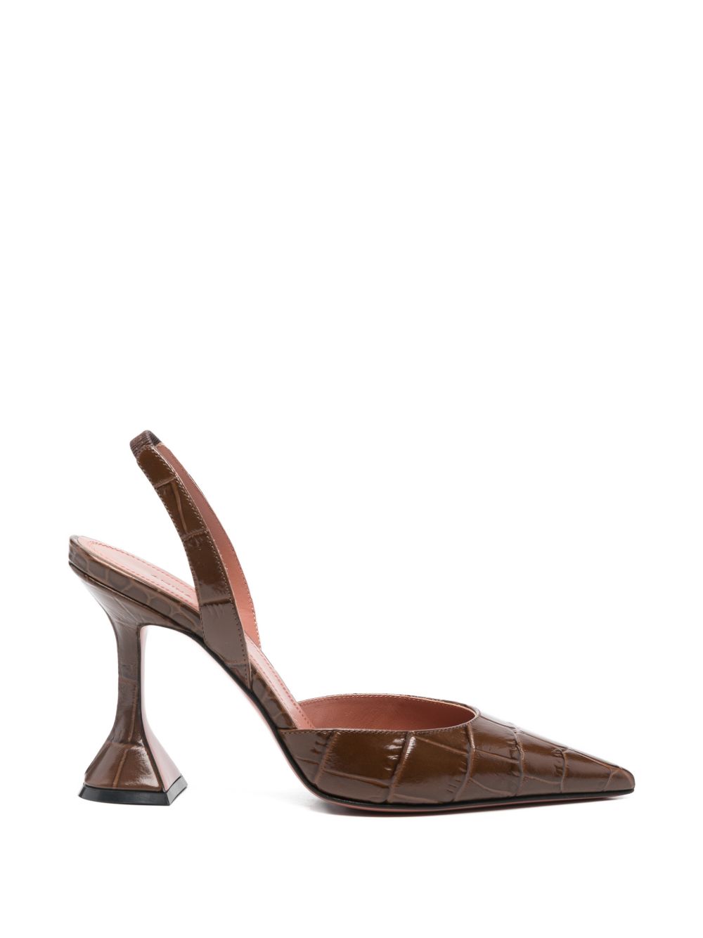 Amina Muaddi Holli Slingback Pump — Brown