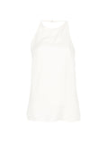 Alysi Halterneck Twill Silk Tank Top — Cream