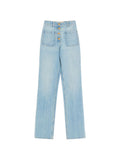 Valentino High-Waist Denim Jeans — Light Blue