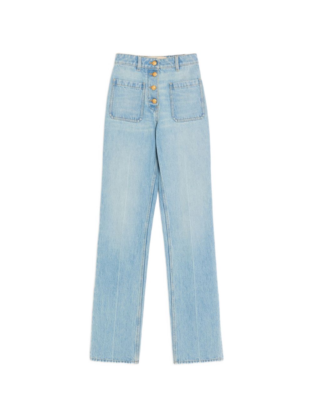 Valentino High-Waist Denim Jeans — Light Blue
