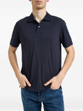 Emporio Armani Logo-Embroidered Polo Shirt — Navy
