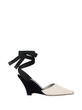 JACQUEMUS Pointed-Toe Wedge Heel — beige
