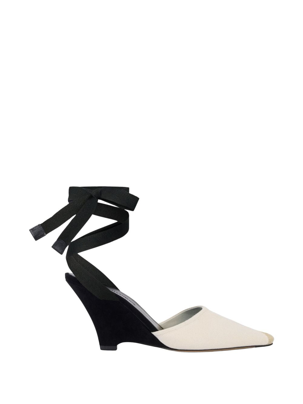JACQUEMUS Pointed-Toe Wedge Heel — beige
