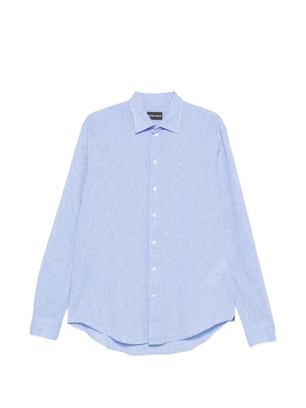 Emporio Armani Linen-Blend Shirt — Light Blue
