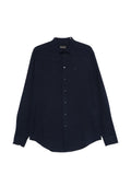 Emporio Armani Linen Blend Shirt — Navy