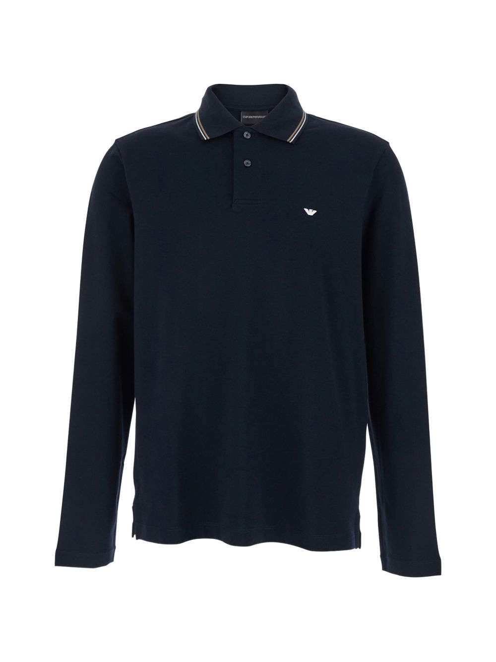 Emporio Armani Logo-Embroidered Cotton Polo — Navy