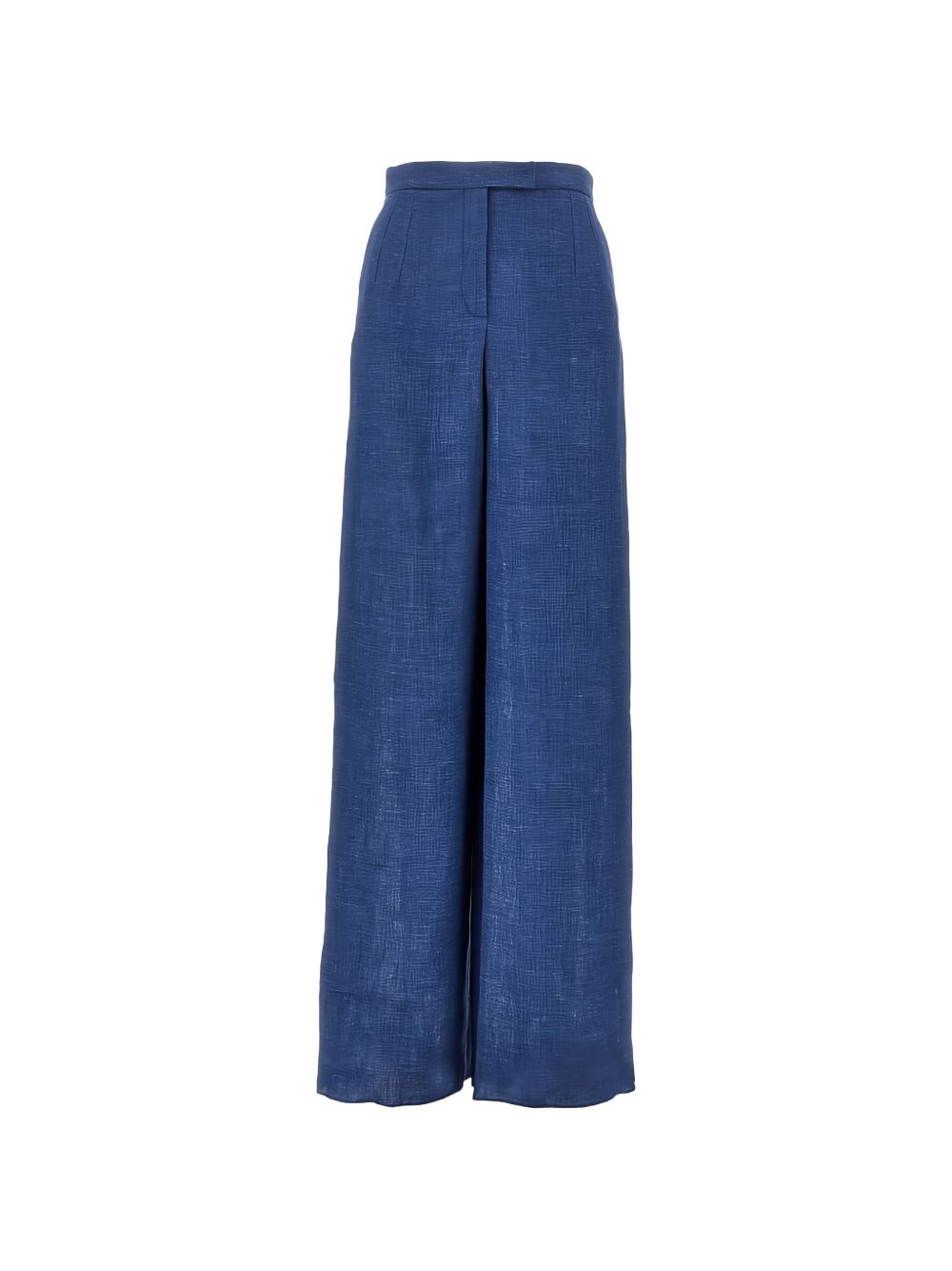 Emporio Armani Wide-Leg Linen Trousers — Blue