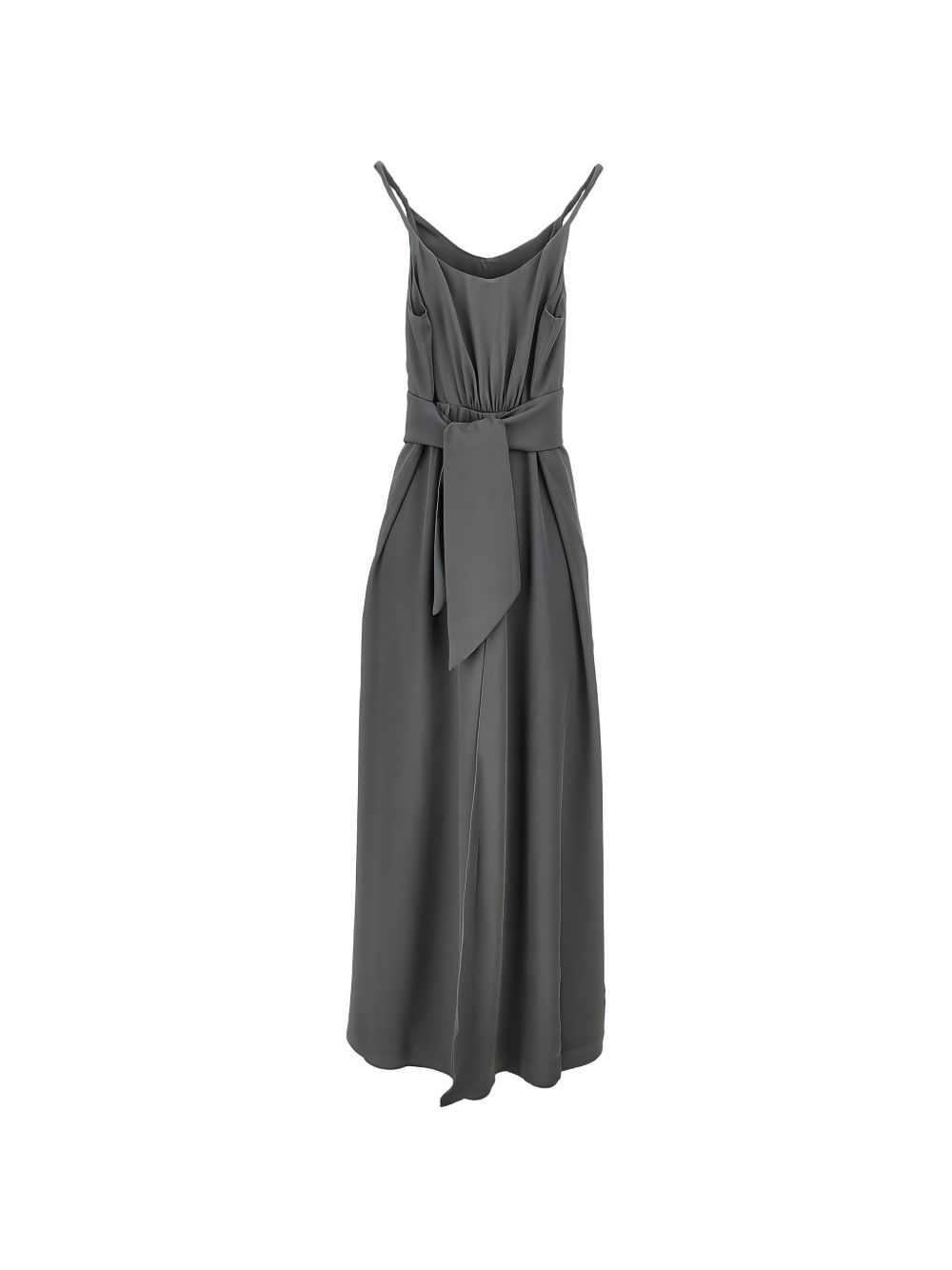 Emporio Armani V-Neck Bow Dress — Smoke Grey