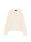 Emporio Armani Cotton-Blend Knit Cardigan — cream