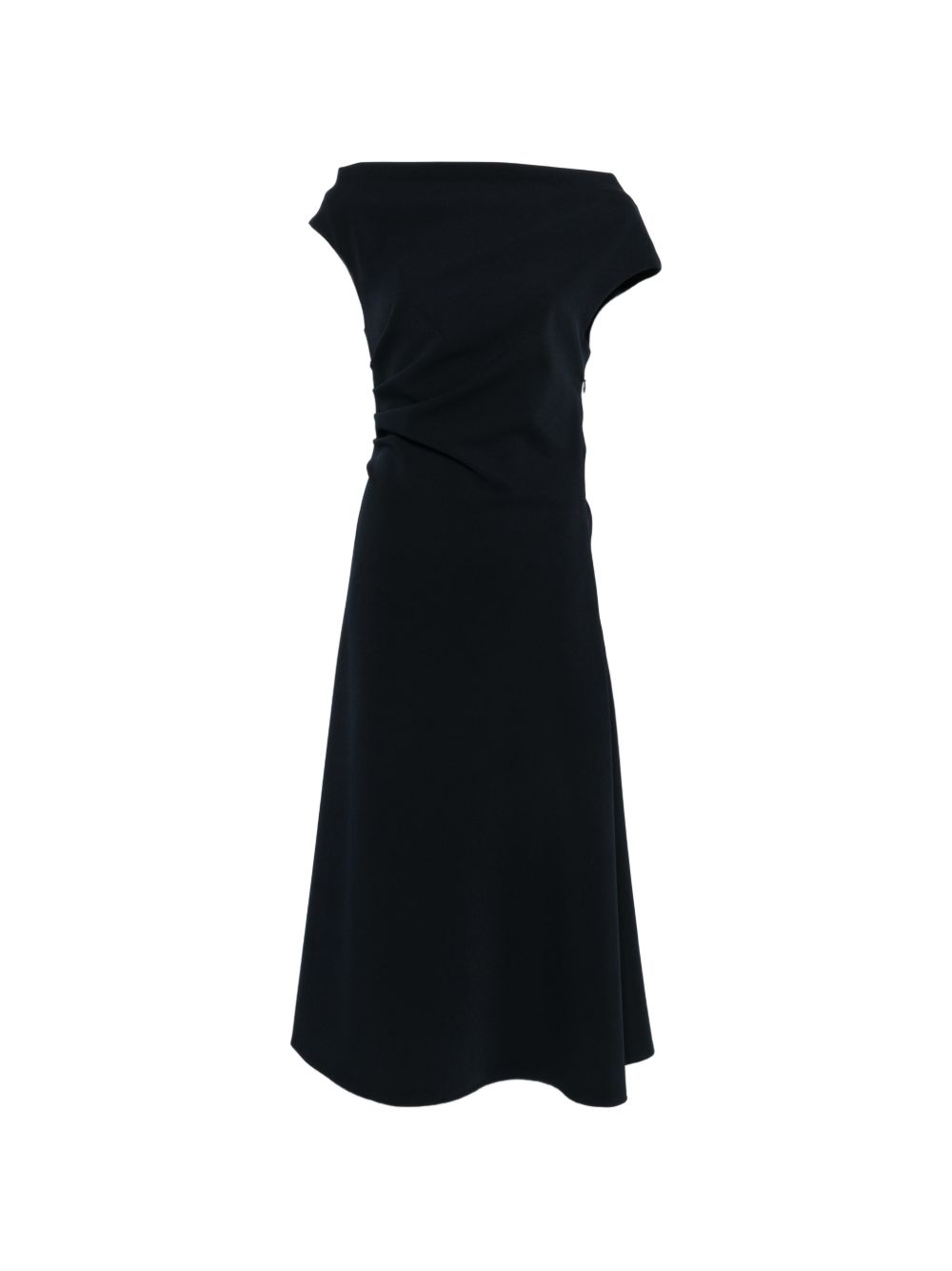 Parosh Draped Boat Neck Dress — Black