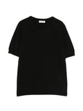 Soft Goat Cashmere Crewneck Sweater — Black