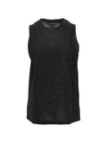 Emporio Armani Perforated Cotton Tank Top — Black