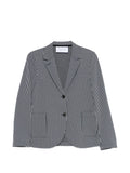 Harris Wharf London Striped Cotton Blend Blazer — Charcoal
