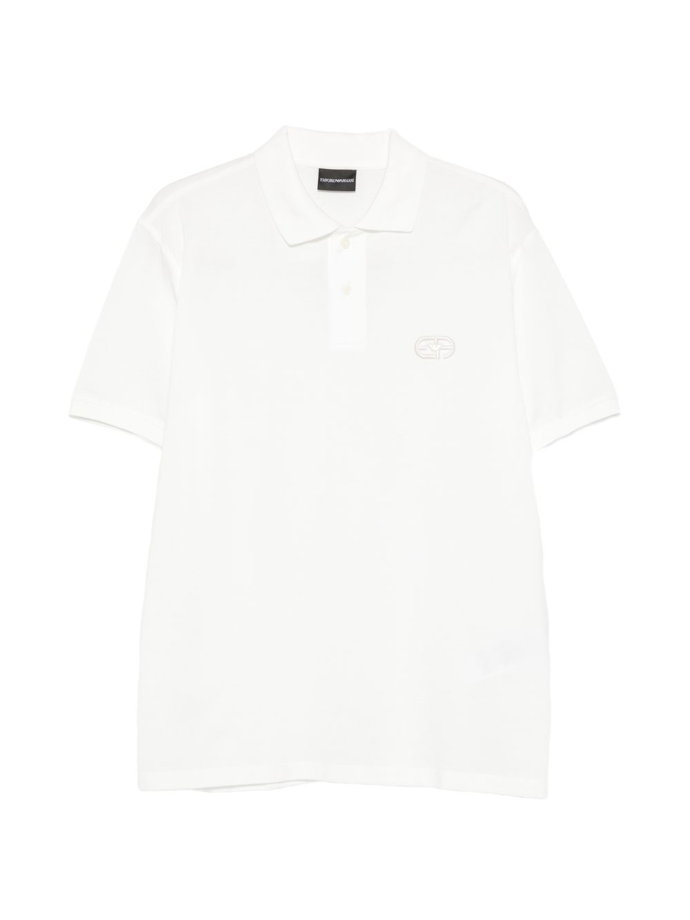 Emporio Armani Logo-Embroidered Cotton Polo — White