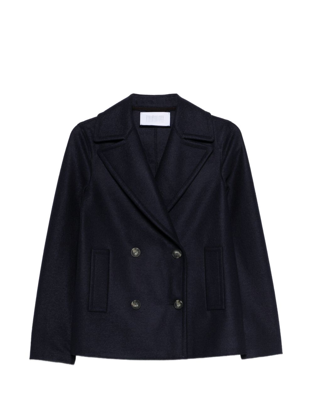 Harris Wharf London Double-Breasted Wool Blazer — Navy