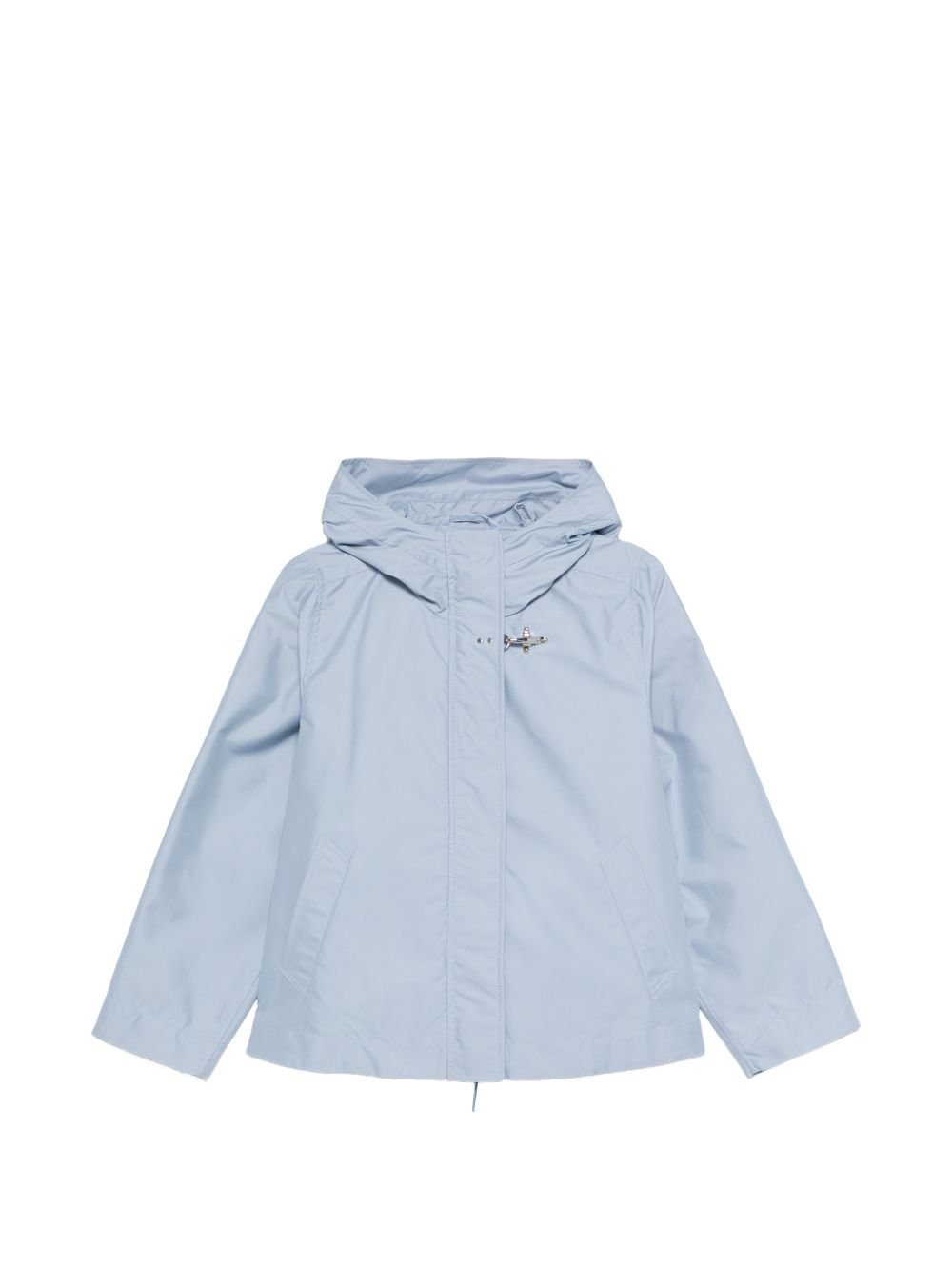 Fay Hooded Short Parka Coat — blue