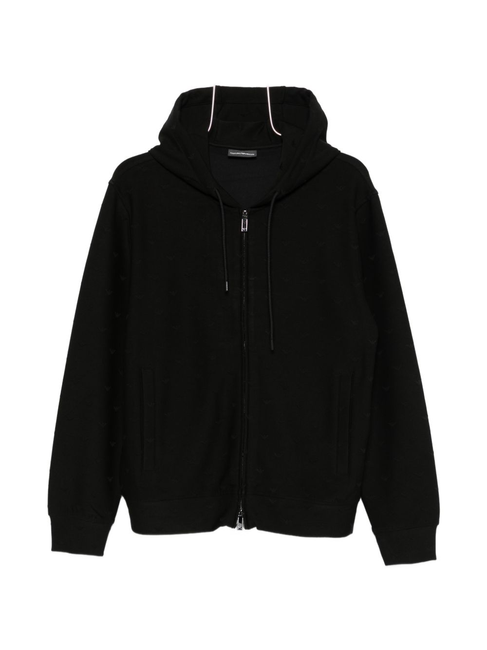 Emporio Armani Cotton-Blend Hoodie — Black