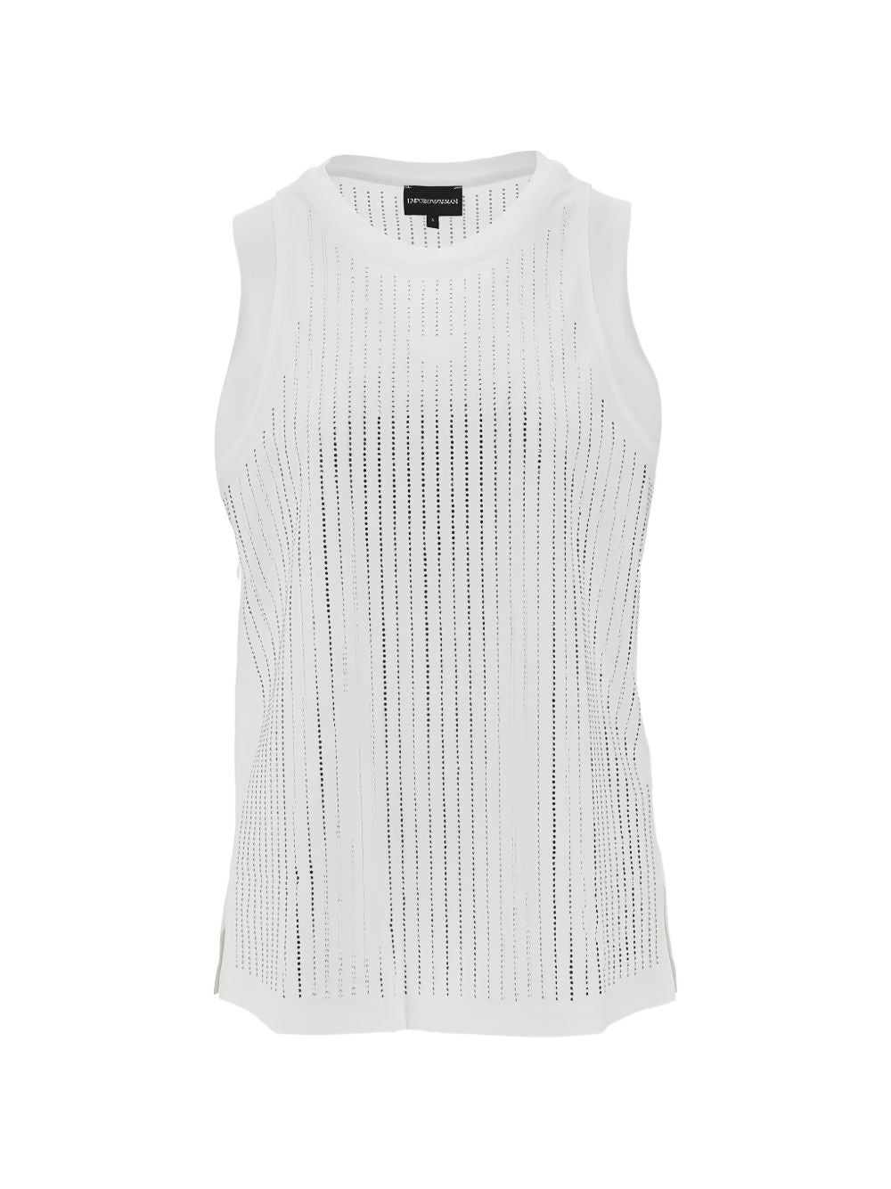 Emporio Armani Perforated Cotton Tank Top — White