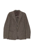 Emporio Armani Linen Single-Breasted Blazer — taupe