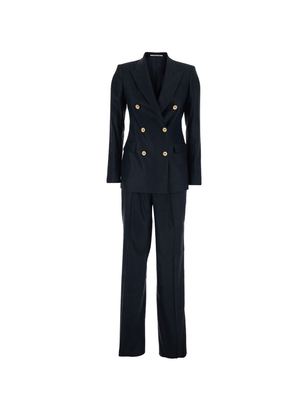 Tagliatore Linen Double-Breasted Pant Suit — Navy