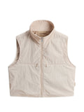 Woolrich Nylon Zip Vest — Beige