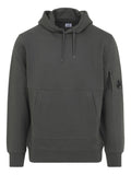 C.P. Company Logo Cotton Hoodie — Gunmetal