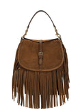 Etro Suede Fringe Shoulder Bag — Brown