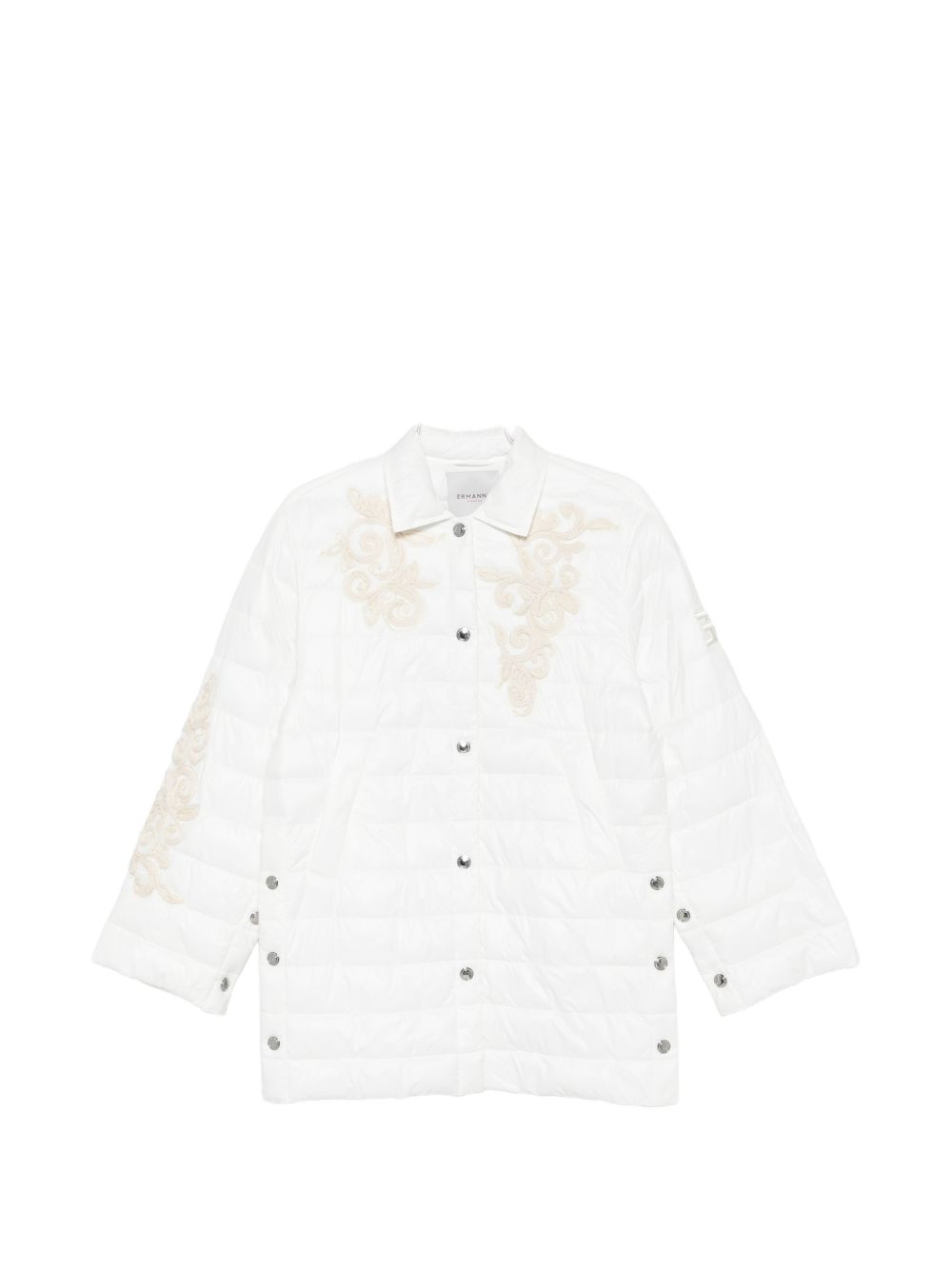 Ermanno Firenze Quilted Nylon Down Jacket — White