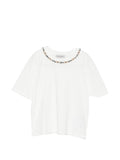 Ermanno Firenze Crystal-Embellished T-shirt — White