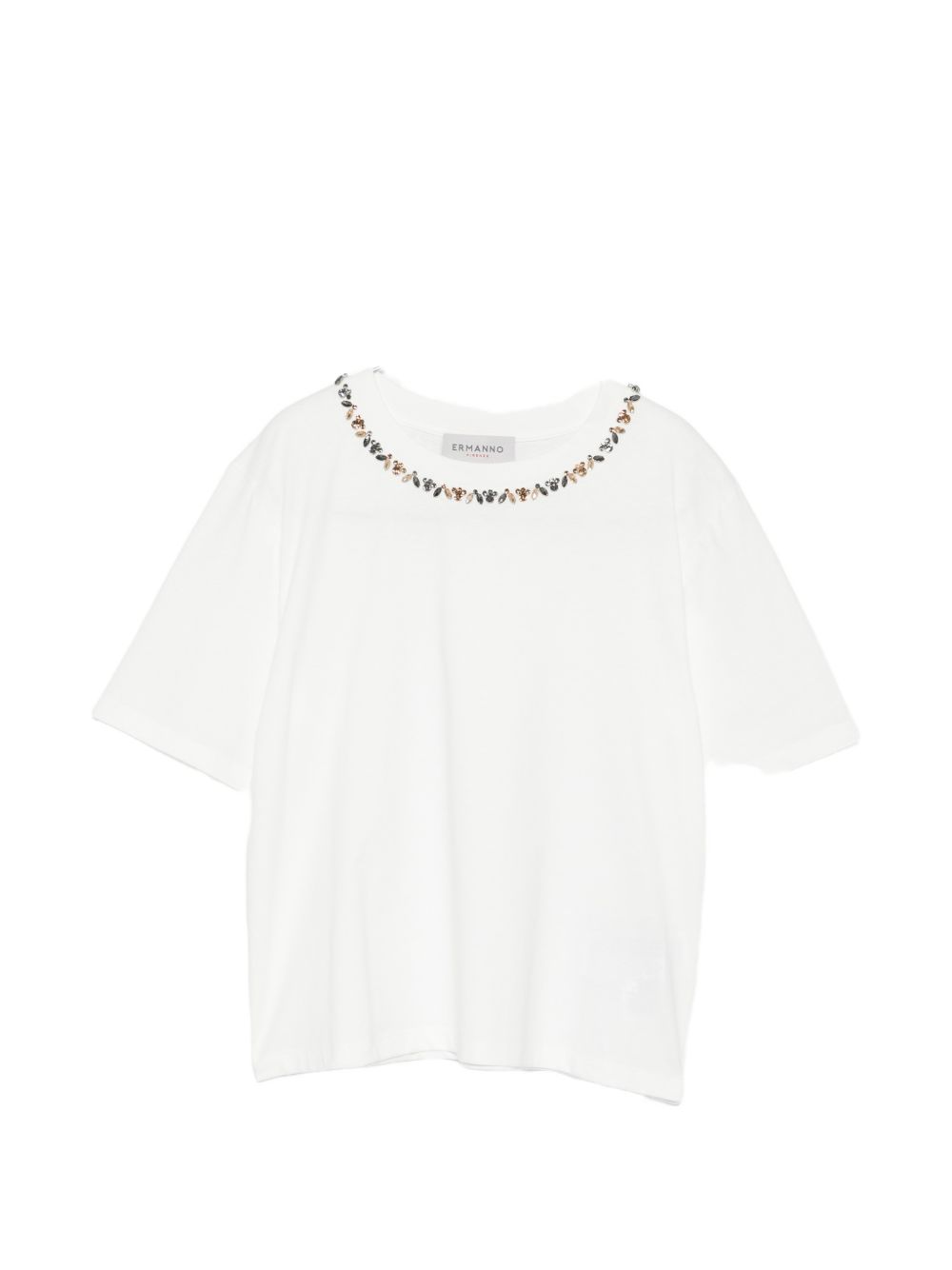 Ermanno Firenze Crystal-Embellished T-shirt — White