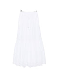 Ermanno Firenze Eyelet Cotton Skirt — White