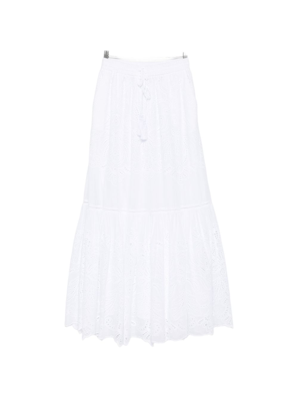 Ermanno Firenze Eyelet Cotton Skirt — White