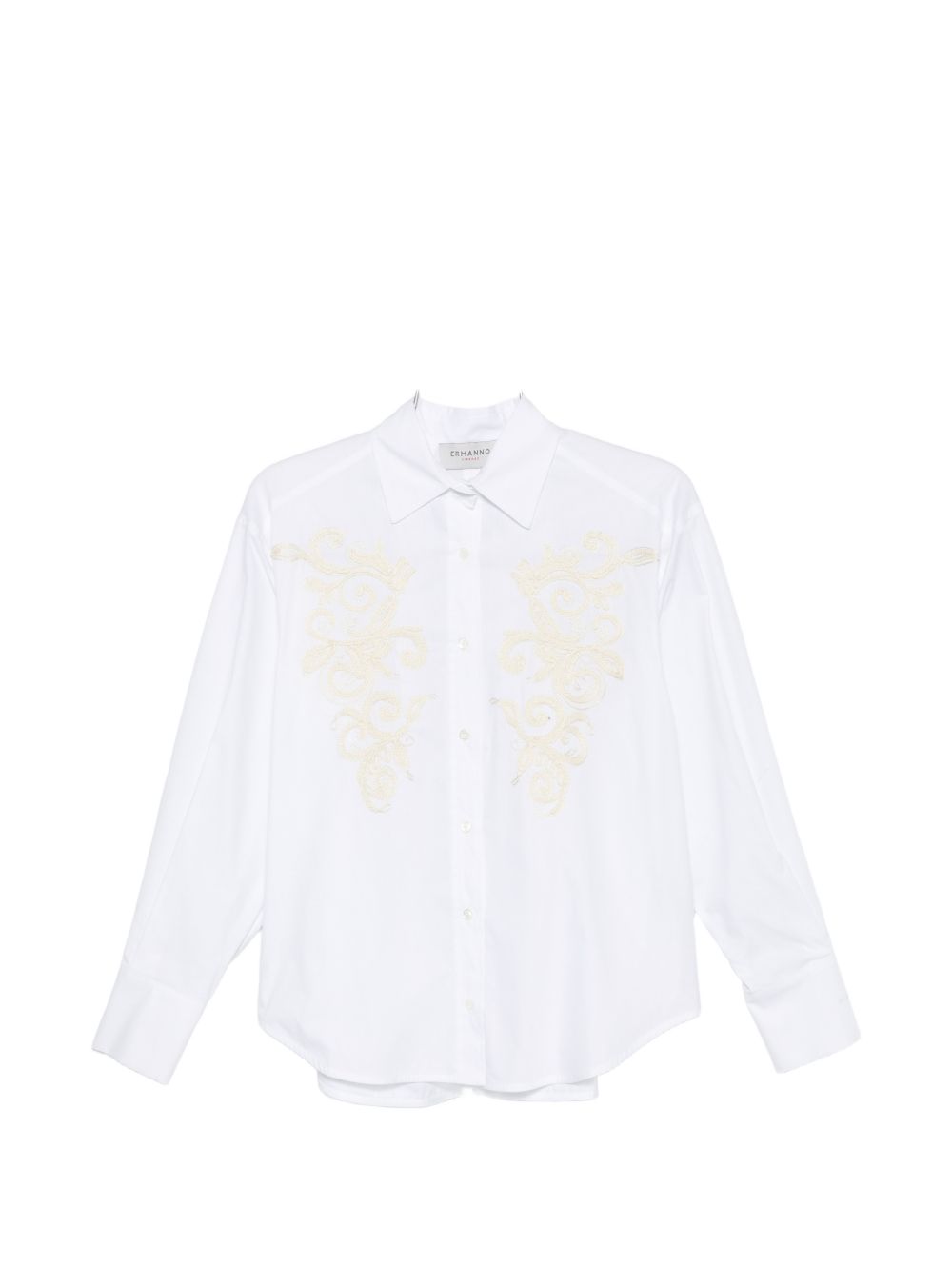 Ermanno Firenze Embroidered Cotton Shirt — White