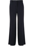 Alberto Biani Wide-Leg Cady Trousers — Navy