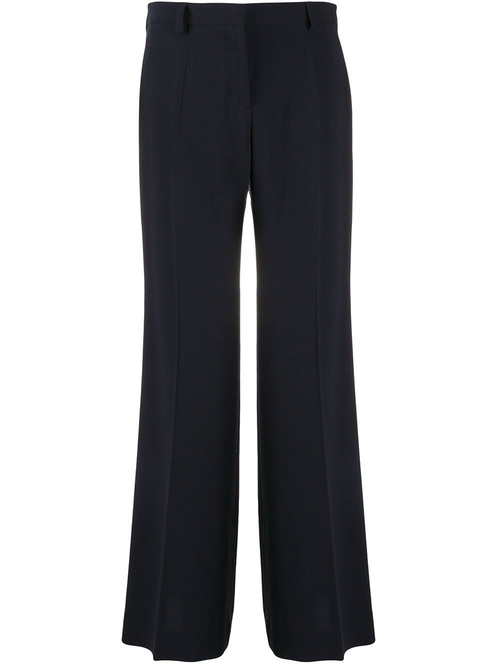 Alberto Biani Wide-Leg Cady Trousers — Navy