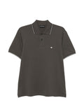 Emporio Armani Logo-Embroidered Cotton Polo — Charcoal